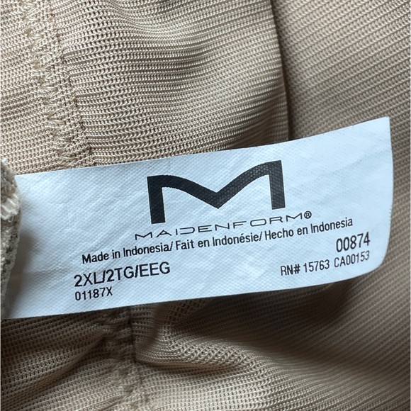 Maidenform Shaping Bodysuit 00874 2XL Ultra Firm Control Beige - Picture 12 of 14